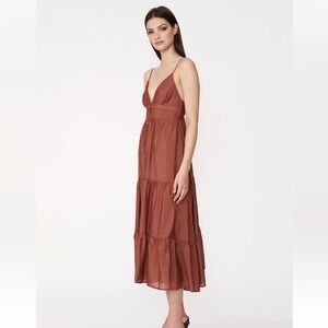 Copper Bardot midi Dress